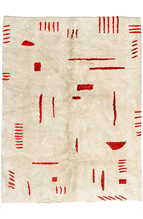 Red Twists and Lines Area Rug