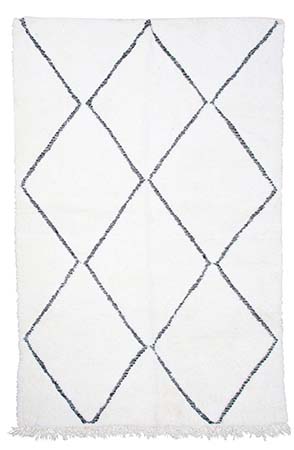 Serrated Black and White Beni Ourain Rug 2949