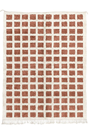 Soft Brown Checkerboard Rug