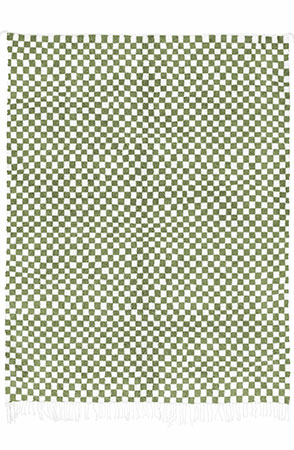 Soft Green Checkered Rug 1995