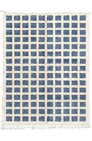 Stone Blue Checkerboard Rug