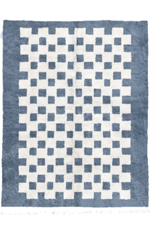 Stone Blue Chessboard Rug