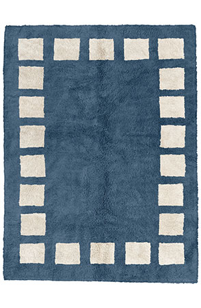 Stone Blue Poly Block Rug