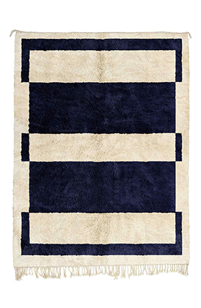 Symmetrical Blue Geometric Rug