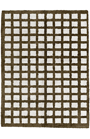 Taupe Chequerboard Rug