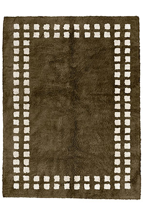 Taupe Framed Checkerboard Rug 2156