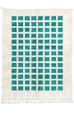 Turquoise Checkbox Rug