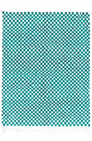 Turquoise Checkered Rug