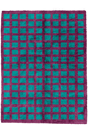 Turquoise Checkers Rug