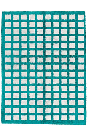 Turquoise Chequerboard Rug