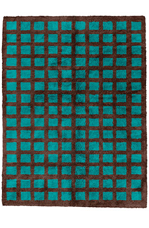 Turquoise Crooked Rug