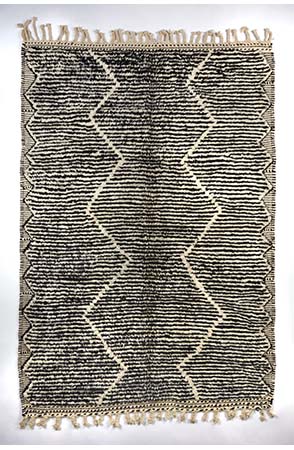 Vibrant Black and White Moroccan Rug