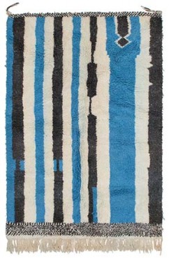 Black and Blue Abstract Rug 2967