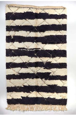 Black and White Abstract Diamond Rug 2960