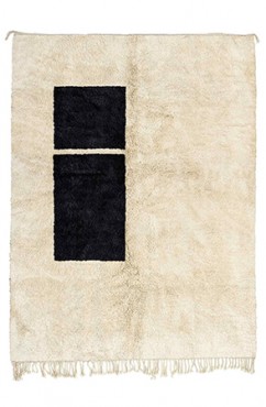 Black and White Geometric Area Rug 3140