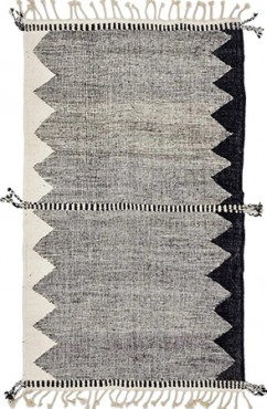 Black and White Kilim Area Rug 2768