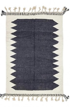 Black and White Kilim Rug 2762