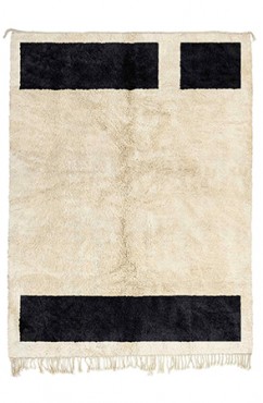 Black and White Moroccan Column Rug 3160