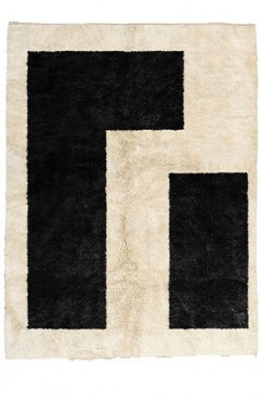 Black and White Puzzle Area Rug 2825