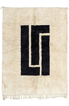 Black and White Symbolic Area Rug 3145