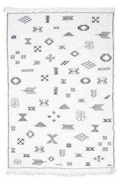 Black and White Symbolic Kilim Rug 2834