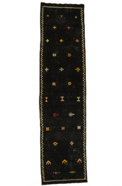 Black Kilim Floor Runner 1354