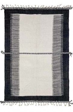 Black Moroccan Kilim Area Rug 2779