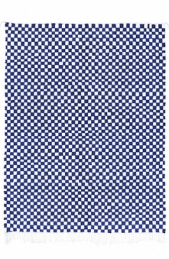 Navy Blue Checkerboard Rug 1982