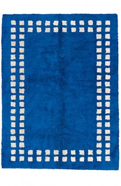 Blue Framed Checkerboard Rug 2136