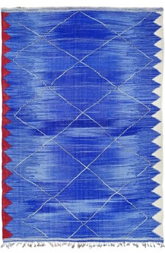 Blue Geometric Kilim Rug 2763