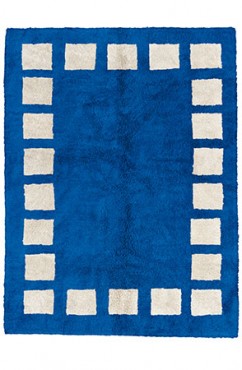 Blue Poly Block Rug 2191
