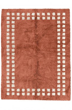Choral Pink Framed Checkerboard Rug 2143