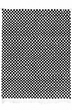Black and White Checkered Rug 1980