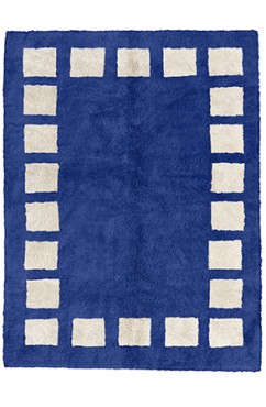 Dark Blue Poly Block Rug 2190