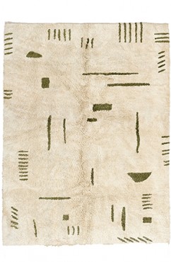 Green Twists and Lines Area Rug 2810