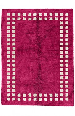Hot Pink Framed Checkerboard Rug 2154