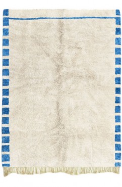 Light Blue and White Checker Rug 2631
