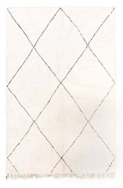 Minimalist Black and white Diamond Rug 2902