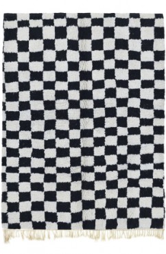 Moroccan rug Checkered - Black and white 3175
