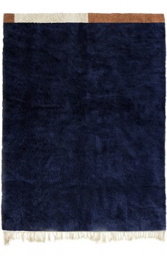 Navy Blue Minimalist Rug 3747