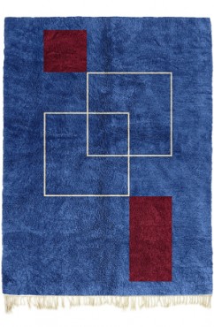 Red Block Moroccan Rug 4315