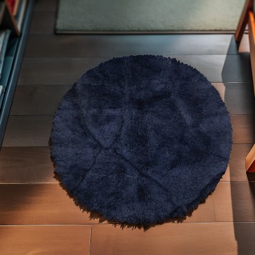 Midnight Blue Round Rug 5166