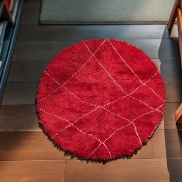 Bohemian Red Round Rug 5169