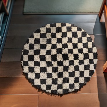 Checkered Round Rug 5179