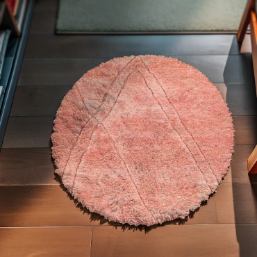 Peach Pink Round Rug 5184