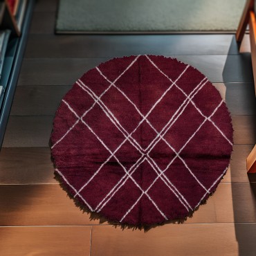 Burgundy Round Rug 5197