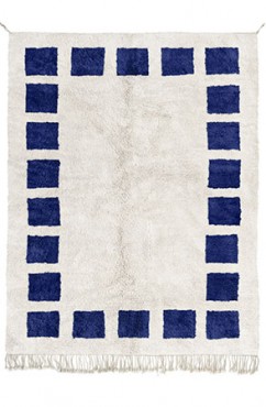 Navy Blue Block Rug 2056