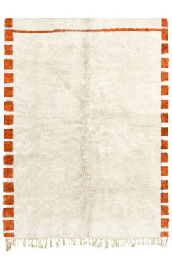 Orange and White Checker Rug 2634