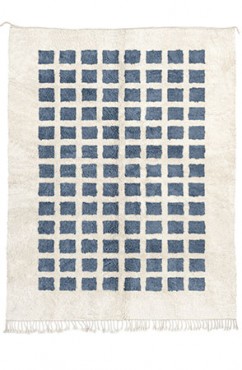 Stone Blue Checkbox Rug 2033