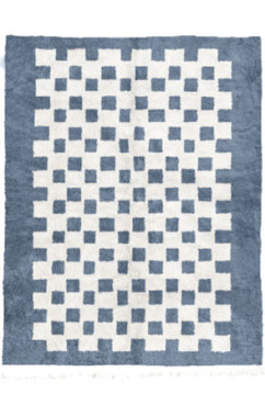 Stone Blue Chessboard Rug 2084